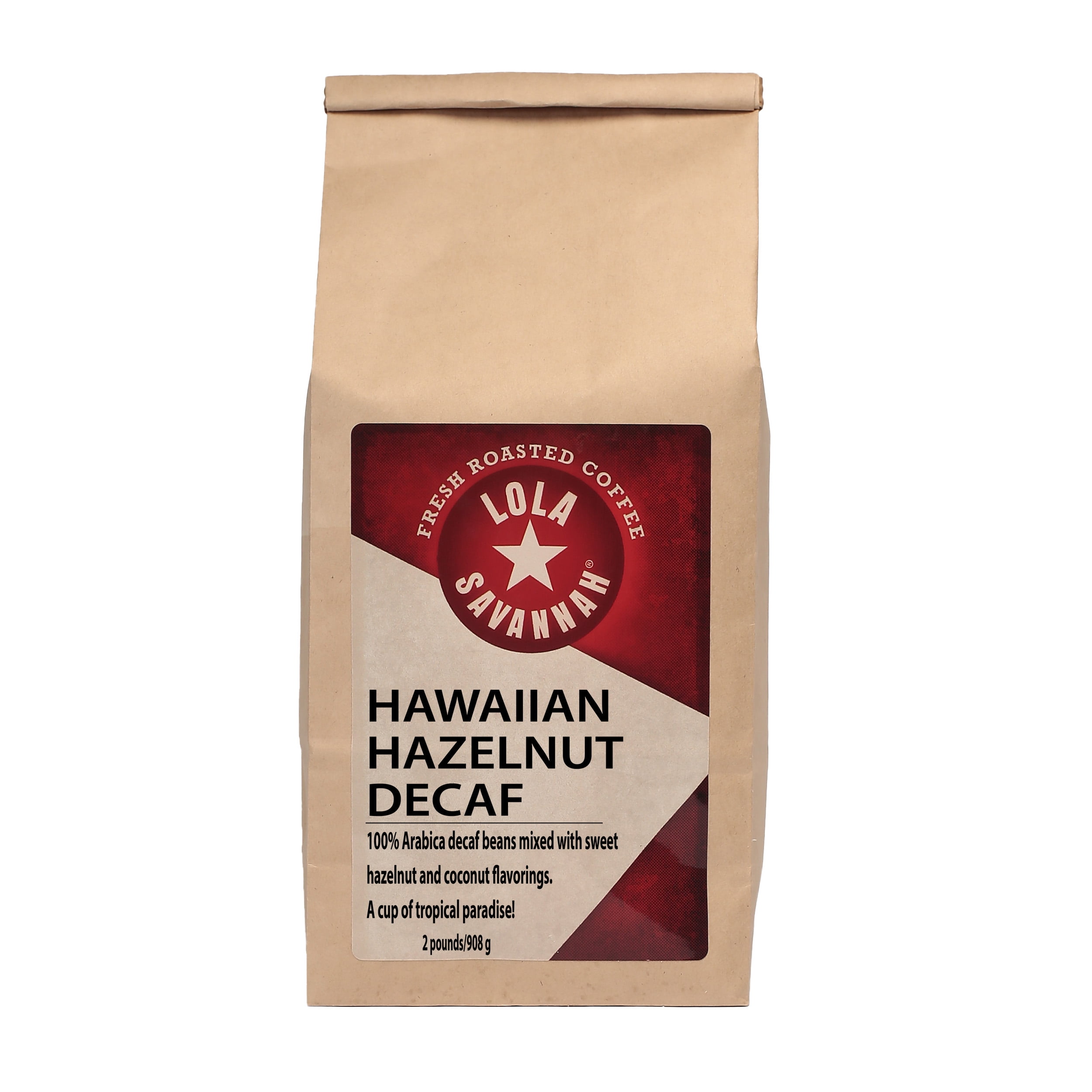 Lola Savannah Hawaiian Hazelnut Ground Coffee - Decaf 2lb Bag