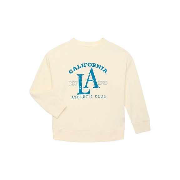 Wonder Nation Tween Girls Graphic Sweatshirt with Long Sleeves, Sizes 4-18