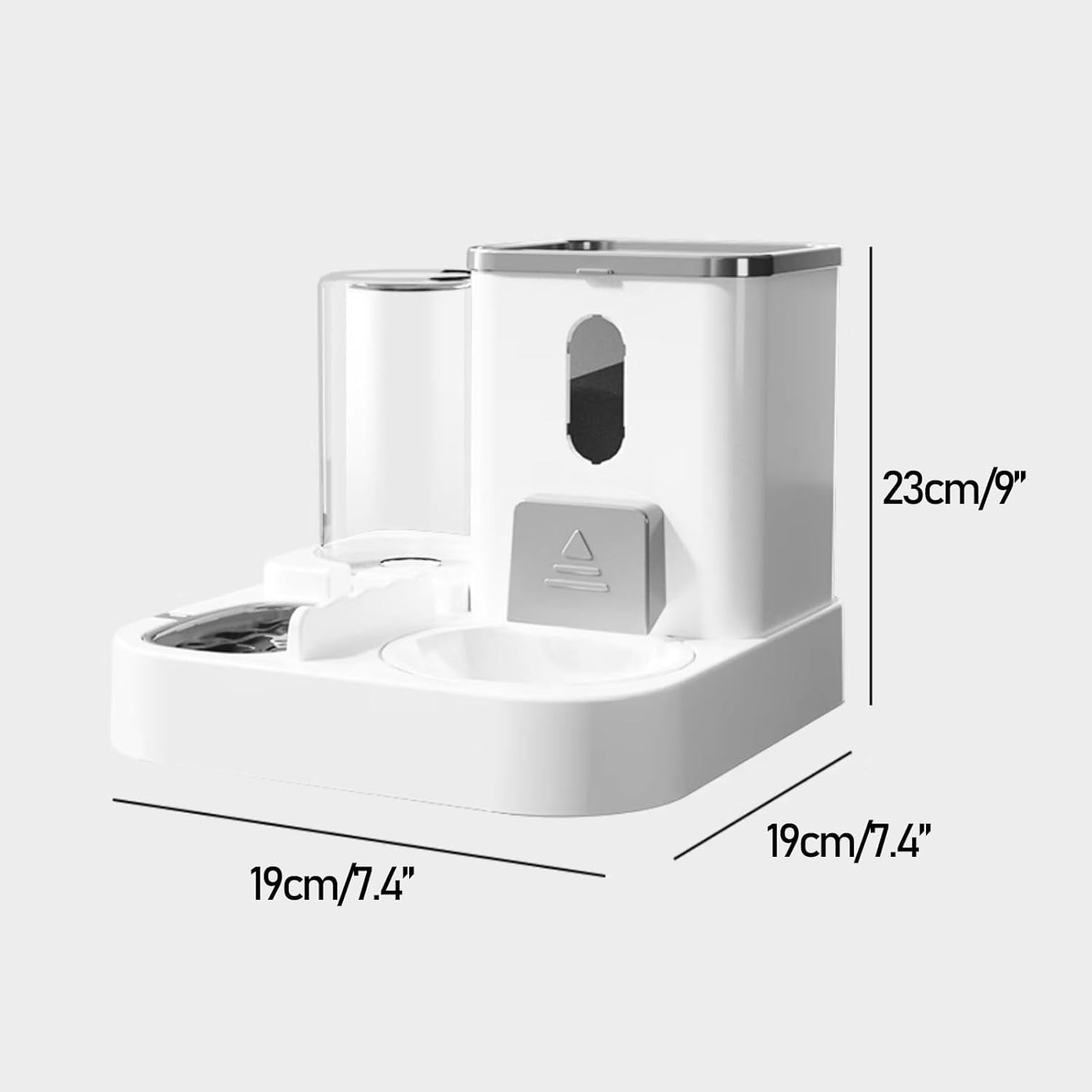 RKXQT Automatic Cat Feeders - Cat Feeder Automatic with Ceramic Bowl, Cat Automatic Feeder for Small Medium Kitten Puppy Pets, Gray