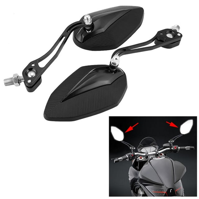 Garosa Universal Rearview Mirror, Pair 8mm 10mm Universal Motorbike Scooter Motorcycle Rearview Mirror Rear View Side Mirrors, Rear View Mirror