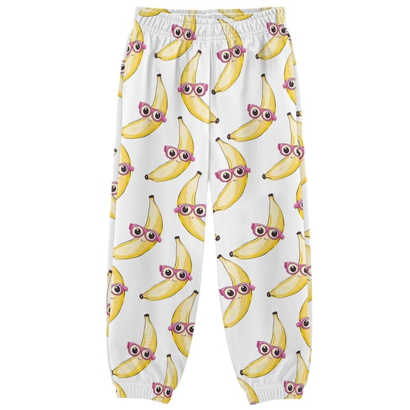 joogoo Bananas with Glasses Boys' Sweatpants Jogger Pants 5-6Y