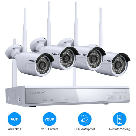 4CH Wireless CCTV 1080P DVR Kit Outdoor Wifi WLAN 720P IP Camera Security Video Recorder NVR