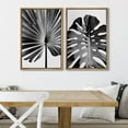 thumbnail image 3 of IDEA4WALL Framed Canvas Print Wall Art Set Tropical Leaf & Monstera Jungle Leaf Illustration Modern Art Decor Bohemian Nature Botanical Art for Living Room, Bedroom, Office - Natural 24"x36"x2, 3 of 5