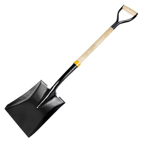 Garden Shovels for Digging, Spade Shovel, Garden Shovel for Planting, D Grip Steel Shovel, Flat Shovel Wooden Handle, Carbon Steel, Square Shovel, Head is 9.25″ Wide x 11.5 deep, Overall Length 42''