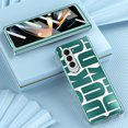 thumbnail image 7 of Allytechgroup Slim Case for Samsung Galaxy Z Fold 7, Shockproof Patterned Hinge Protection Plating Clear Hard PC Back Cover with Screen Protector for Galaxy Z Fold 7, Green, 7 of 7