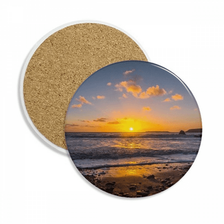 

Ocean Water Sea Beach Science Nature Picture Coaster Cup Mug Tabletop Protection Absorbent Stone