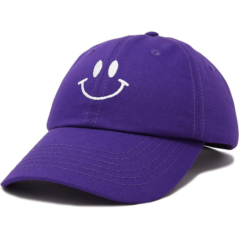 DALIX Smile Face Baseball Cap Smiling Happy Dad Hat Men Women Teens in  Purple