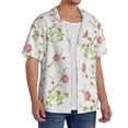 thumbnail image 2 of Balery Roses Flowers Camisa Casual de Manga Corta con Botones para Hombre, Texturizada, Estilo Cubano, para Playa, Verano-4X-Large, 2 of 5