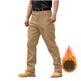 thumbnail image 4 of Huankd Men's Thermal Fleece Lined Tactical Pants Winter Work Cargo Pants Waterproof Insulated Snow Hiking Pants Earthy Yellow L, 4 of 9