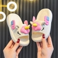 thumbnail image 4 of HCNTES Children's Dailywear Slides Soft Non-Slip Slippers Sandals for Kids Boys Girls Indoor Outdoor Spring Summer Beach Pool(Z01-White,2), 4 of 7