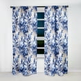 thumbnail image 5 of Designart "Cobalt Blue Double Cameo II" Floral Room Darkening Curtain Single Panel, 5 of 6