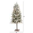 thumbnail image 3 of Nearly Natural 4' Green Alpine Flocked Artificial Christmas Tree with 100 Lights, 3 of 9