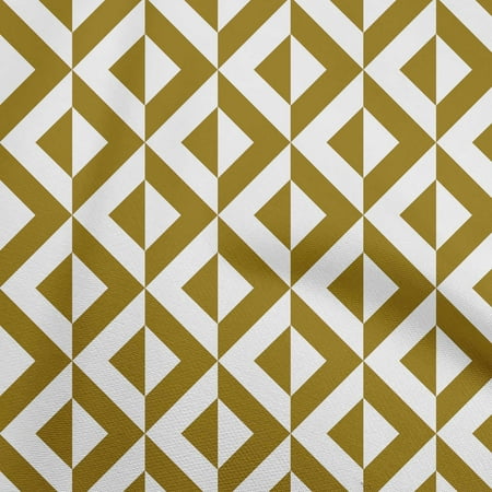 oneOone Cotton Flex Dark Olive Green Fabric Geometric Sewing Material Print Fabric By The Yard 40 Inch Wide