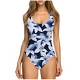thumbnail image 2 of Women's Swimsuits One Piece Tummy Control Under $10 Summer Print With Chest Cushion And No Steel Support Backless Strap Bikini Swimsuit, 2 of 6