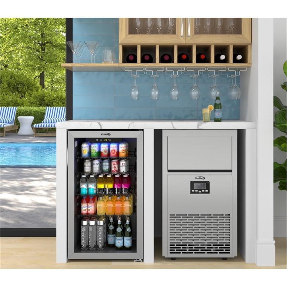 Pemberly Row Reserve 15" Residential Panel Ready Ice Maker in Stainless Steel