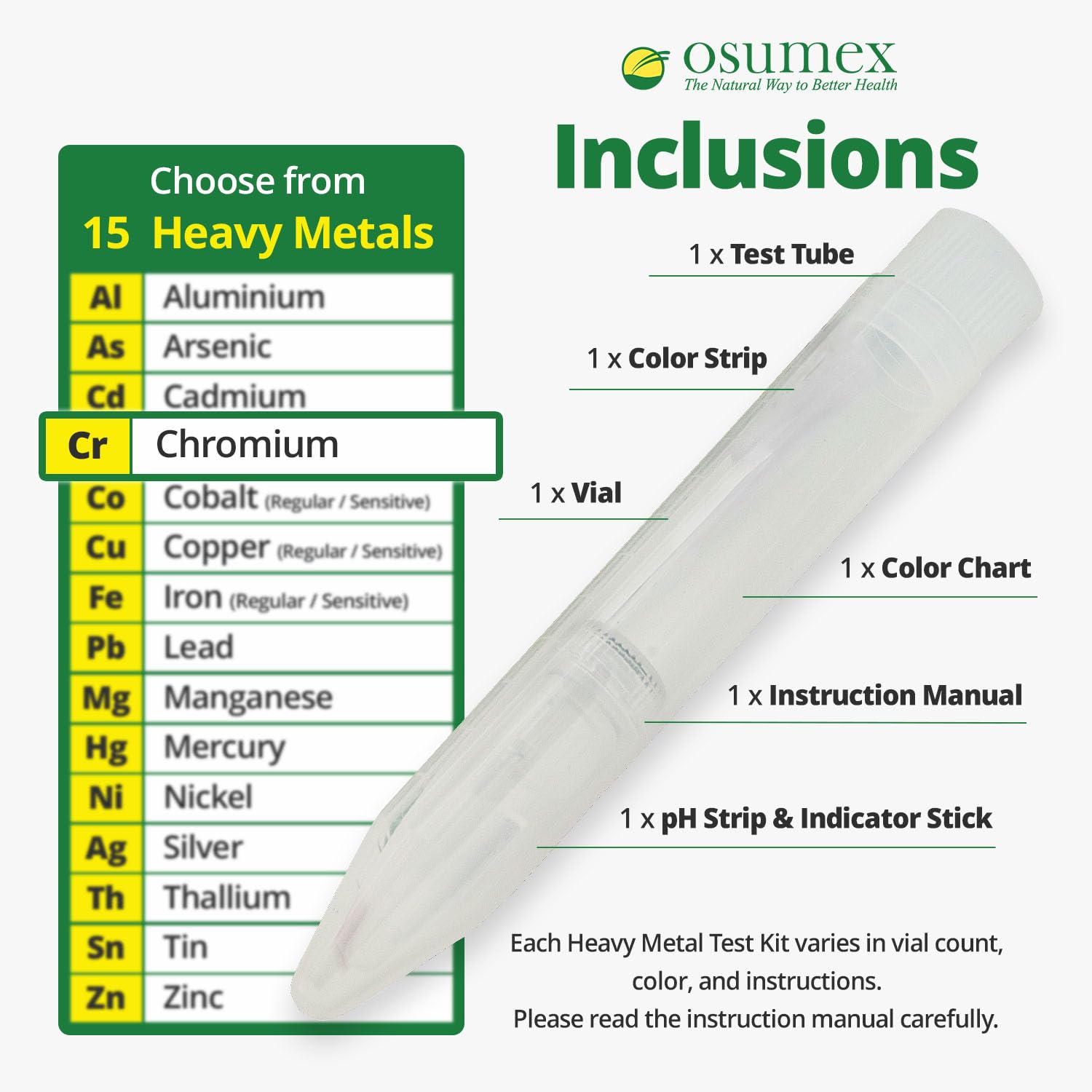 Heavy Metals Test Kit Chromium Kit 1 Pack - Heavy Metal Water Testing Kit, Chromium Water Testing Kits for Drinking Water, Food, Urine, Waste Water, & Other Materials, at Home Drinking Water Test Kit