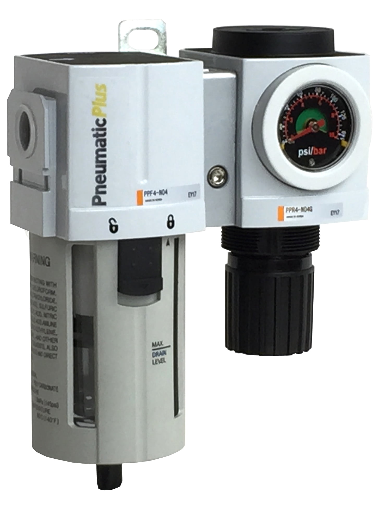 PneumaticPlus PPC4BN04G Compressed Air Filter Regulator Modular Combo