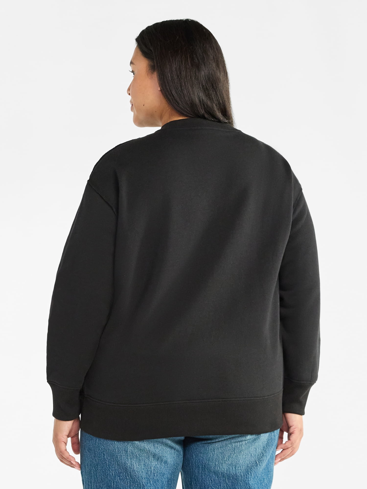 Terra & Sky Women's Plus Size Dolly Parton Guitar Wing Star Graphic Sweatshirt with Long Sleeves, Sizes 0X-4X