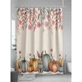 thumbnail image 5 of Fsddascl Pumpkins Spring Floral Shower Curtain Set - Small 36" x 72" Washable Bathtub Curtain with 12 Hooks, Watercolor Flowers Rustic Botanical Waterproof Fabric Stall Shower Curtains for Bathroom, 5 of 6