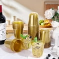 thumbnail image 6 of 50 Pcs Gold Plastic Cups, 12oz Disposable Stemless Wine Glasses | for Cocktail | Cute Clear Cocktail Wine Glasses | Gold Party Cups | for Meeting Wedding Graduation Holiday Party, 6 of 16