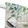 thumbnail image 4 of Green Eucalyptus Leaves Swag Valances for Windows 2 Pack, Kitchen Window Curtains 36 Inch Length, Daisy Summer Botanical Watercolor Privacy Swag Curtains for Living Room/Bathroom 36"x36", 4 of 8