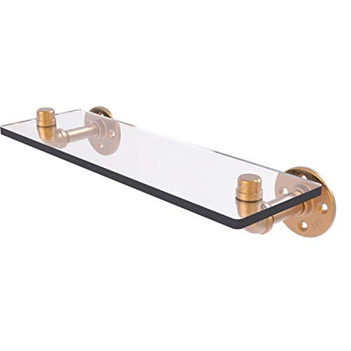 Repisa de vidrio Pipeline Collection de 16 pulgadas - P-400-16-GS-BBR Allied Brass P-400-16-GS-BBR