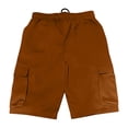 thumbnail image 3 of Nestiefly Mens Cargo Cotton Chino Shorts Elastic Waist Drawstring Casual Work Shorts Summer Hiking Traval Shorts with 4 Pockets Brown M, 3 of 3