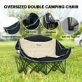 thumbnail image 4 of Outsunny Chaise de Camping Double, Chaise de Camp Rembourrée avec Porte-Gobelets, Kaki, 4 of 10