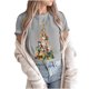 thumbnail image 4 of Camiseta informal con estampado de árbol de Navidad de manga corta y cuello redondo para mujer Pompotops  hfajkhk124519, 4 of 6
