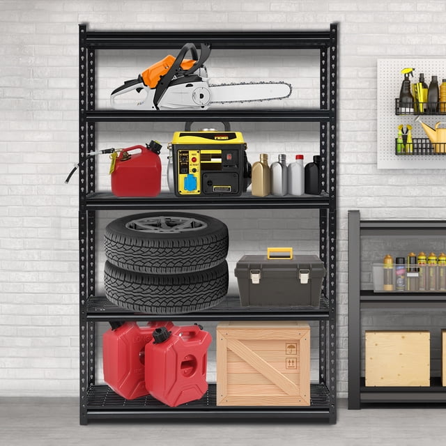 EDTara Étagères de Rangement en Métal Réglables à 5 Niveaux, Unité Robuste pour Cuisine, Garage, Garde-Manger Ou Buanderie