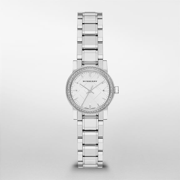 Burberry Watch, Women's Swiss Diamond Accent Stainless Steel Bracelet 26mm BU9220
