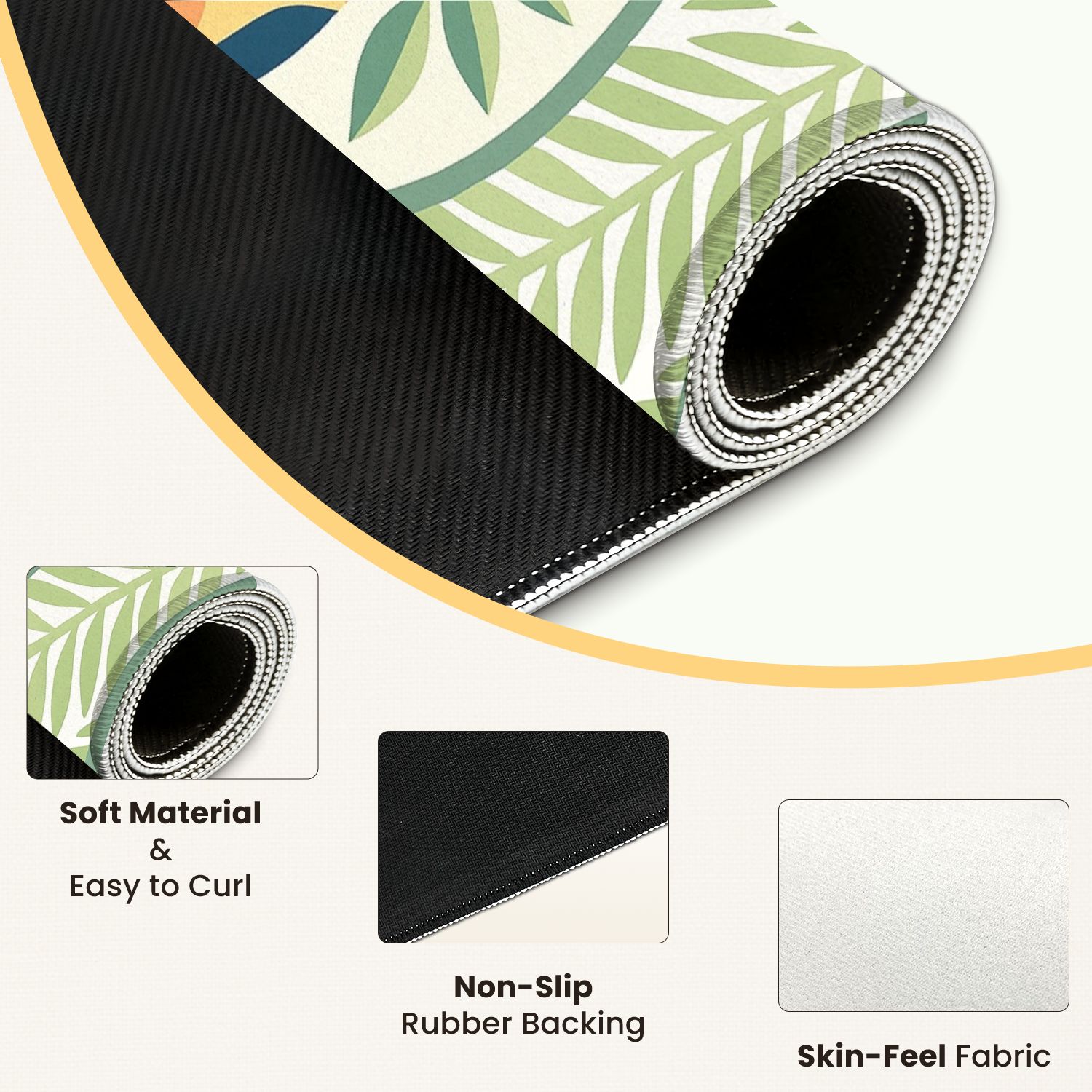 Mahjong Mat 31.5" x 31.5" Tropical Toucan Bird Vibrant Plumage Green Leaves Anti-Slip and Noise Reduction Symmetry Design Mahjong Tiles Table Cover for Dominoes Poker Card Board and Tile Games