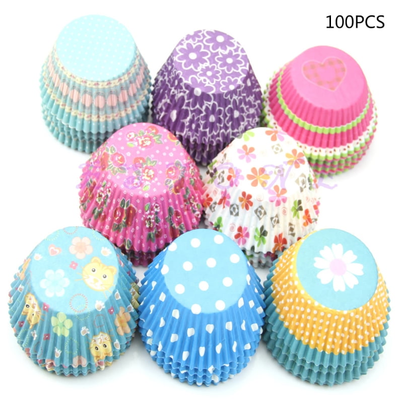 angelikashalala 600Pcs Cupcake Cases Baking Cake Paper Wrapper for Wedding Party Birthday Serving Small Cake Dessert Chocolate Cookies 