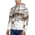 thumbnail image 3 of Naloa Woodland Forest With Deers Men's Casual Hooded Collar Drawstring Hoodies Pullover Sweatshirts Casual Long Sleeve Shirts-4X-Large, 3 of 7