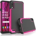 thumbnail image 1 of LG K32 Case, LG K22 / K22 Plus Case for Girls, [Tmajor] Hybrid Solid Shock Absorbing [Hot Pink] Rubber Silicone TPU & Plastic Scratch Resistant Bumper Grip Cute Sturdy Hard Phone Cases Cover, 1 of 6