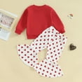 thumbnail image 3 of Bagilaanoe 2Pcs Baby Girl Valentine's Day Clothing Sets Toddler Letter Print Long Sleeve T-shirt Tops + Flare Trousers 6M 12M 18M 24M 3T Kids Pants Set, 3 of 8