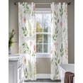 thumbnail image 4 of Pink Green Botanical Sheer Curtains 84 Inch Length 2 Panels Set for Living Room/Bedroom, Spring Watercolor Floral Leaf Plant Kitchen Curtains Grommet Semi-Sheer Curtains Window Treatments 42"x84"x2, 4 of 7
