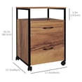 thumbnail image 2 of Rustic Brown & Black Industrial Filing Cabinet - 26.2" Tall, 2 Drawers, Open Shelf, Mobile Printer Stand for Home Office & Workspace Storage, 2 of 7