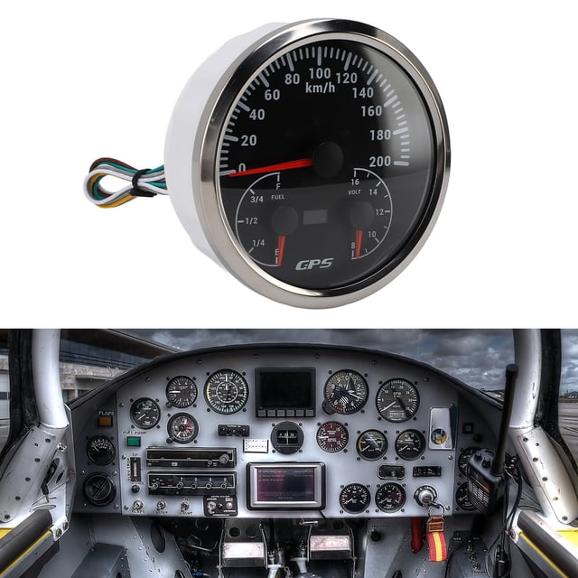 110mm 3 - in - 1 GPS Speedometer Odometer with Voltmeter Fuel Level Gauge for RV Yacht Truck Red Backlight