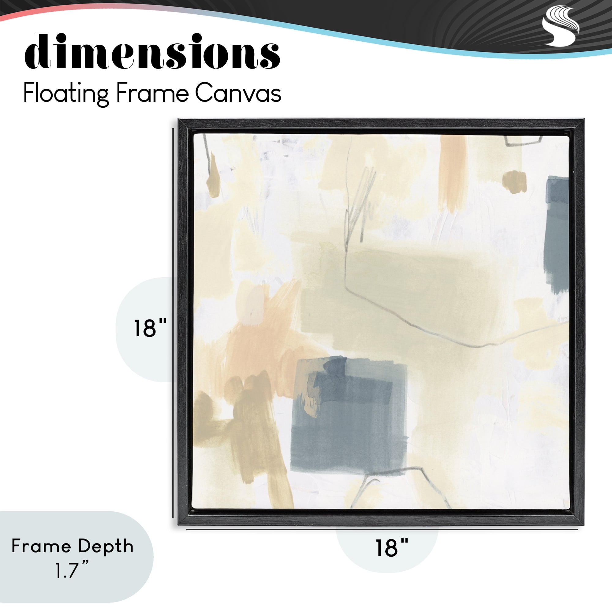 Stupell Industries Minimal Plaster Line Black Framed Floater Canvas Wall Art, design by June Erica Vess