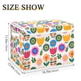 thumbnail image 5 of Yayeee Collapsible Cube Storage Bin with Lid Fabric Closet Decorative Basket with Handles, Colorful Abstract Flowers, 5 of 7