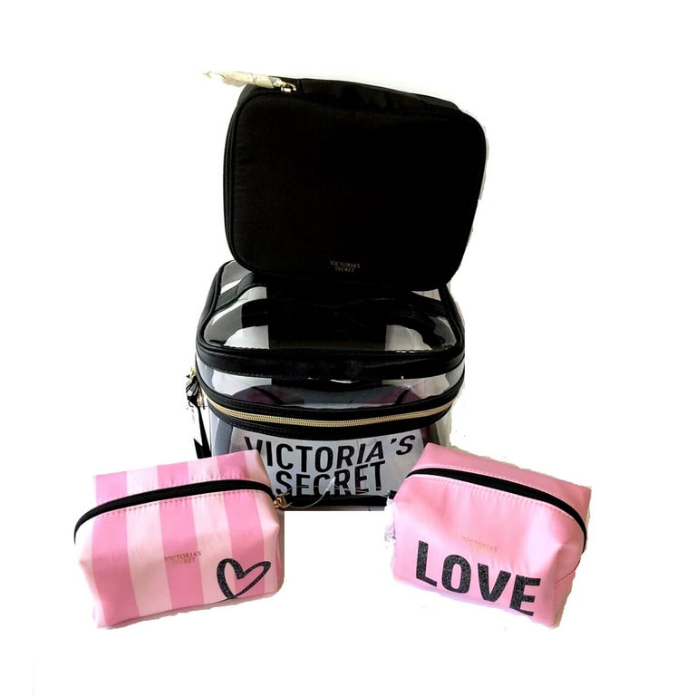 Victoria's Secret Signature Stripe 4-in-1 Beauty Bag Set
