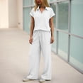 thumbnail image 5 of vigerkar Womens Fashion 2 Piece Outfit Lounge Set Cap Sleeve Polo Top and Pant Set Tracksuit Travel Matching Outfit (White, XXL), 5 of 8