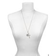 thumbnail image 3 of Delight Jewelry Silvertone Domed Black MA I Have Plans for You Engraved Cross Zoey Necklace, 28", 3 of 4