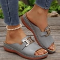thumbnail image 7 of Domuza Orthopedic Sandals for Women Arch Support Flat Wedge Sandals Lightweight Slip on Non Slip Work Shoes Comfortable 2026 Foam Shoes Gray 5.5（EU-36）, 7 of 7