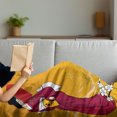 thumbnail image 3 of Cherry Blossom Soft Flannel Fleece Throw Blanket, Geisha Woman and Sakura Trees in the Foothills of Hill, Cozy Plush for Indoor and Outdoor Use, 50" x 60", Earth Yellow Maroon, by Ambesonne, 3 of 5