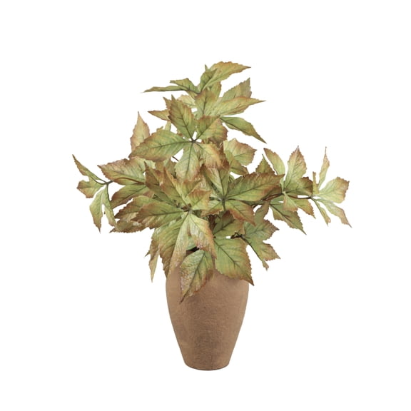 Better Homes & Gardens 20 in Artificial Real Touch Fall Leaves in 7 in Tan Ceramic Vase for Tabletops, 1.54 lb