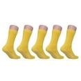 thumbnail image 6 of 5 Pairs Yellow Non Skid Hospital, Yoga, Pilates, Gripper Slipper Socks Men's or Women Mid Calf Size XXL, 6 of 7