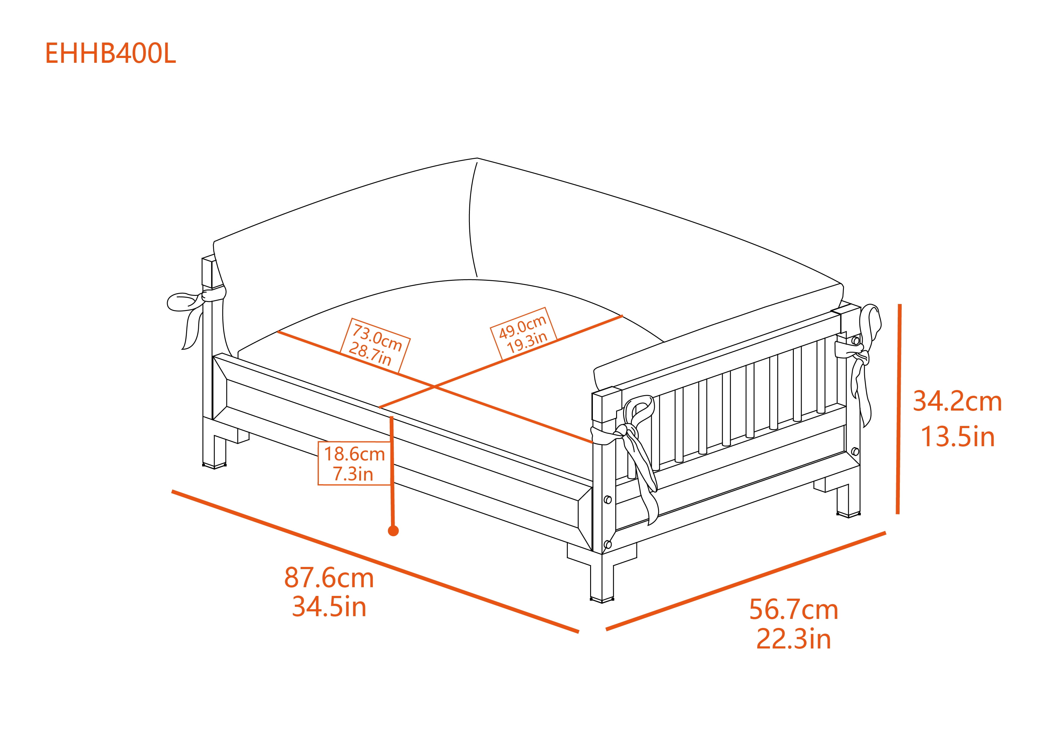 New Age Pet ECOFLEX® Manhattan Raised Dog Bed, Memory Foam Cushion in L or XL
