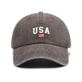 thumbnail image 4 of American Flag Hat Cool Hat Vintage Baseball Cap Cotton Hat Sun Hat for Men Women Hiking Fishing Hats Hiking Cap Beach Trucker Hat Adjustable Dad Hat Unisex Classic Baseball Cap,Brown,One Size, 4 of 4